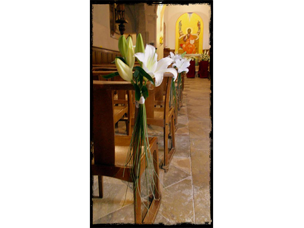 fleurs mariage à l'église