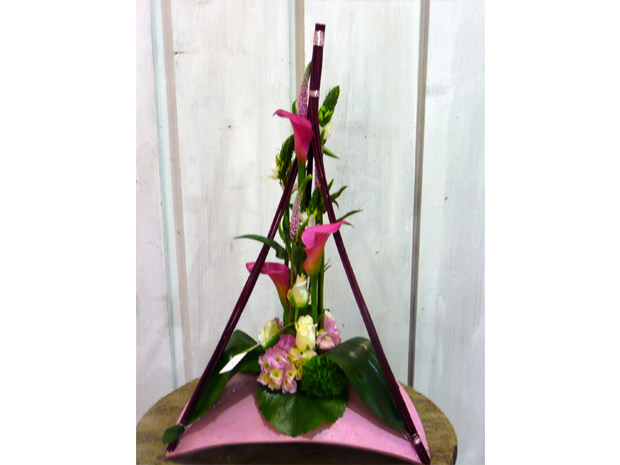 composition arums fushias